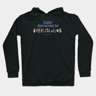 Easily distracted by penguins - wildlife oil painting word art Hoodie